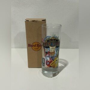 Hard Rock Cafe Blue and Brown Logo Shot Glass New York